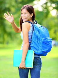Stock Photo - Student Waving Back